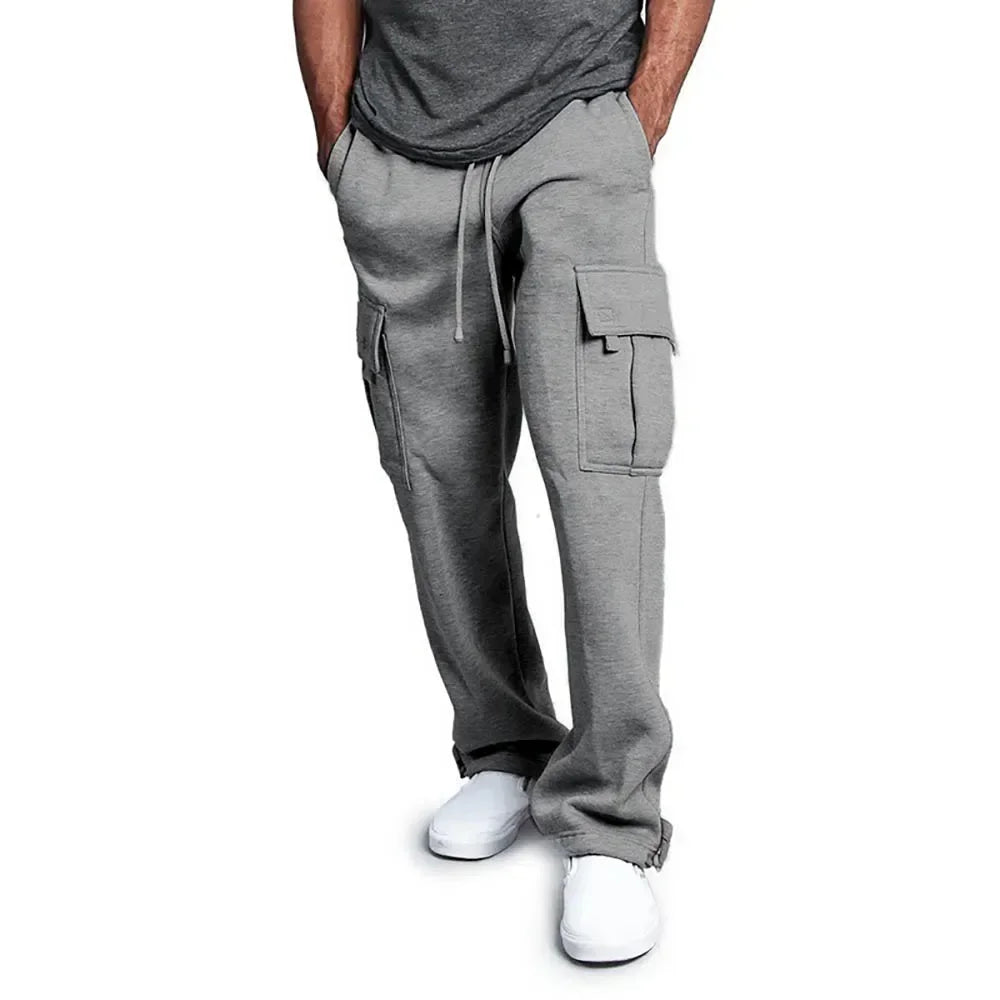 Men's Cargo Pants Loose Drawstring Sweatpants.