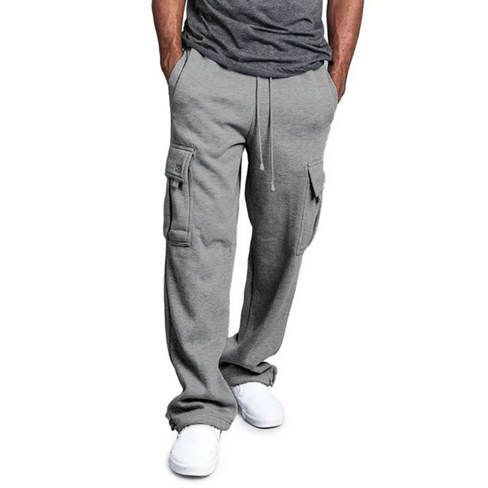 Men's Cargo Pants Loose Drawstring Sweatpants.