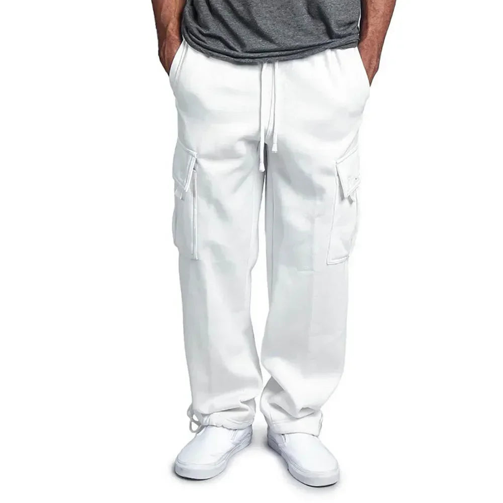 Men's Cargo Pants Loose Drawstring Sweatpants.