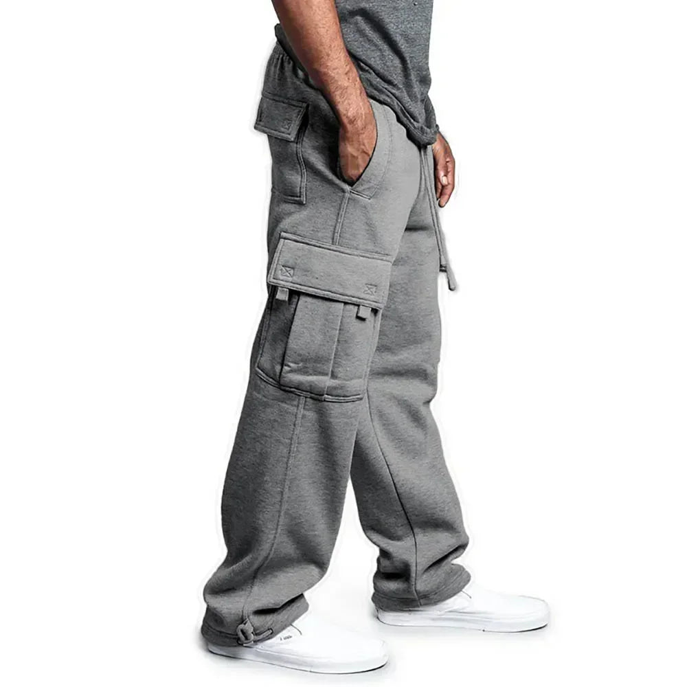 Men's Cargo Pants Loose Drawstring Sweatpants.